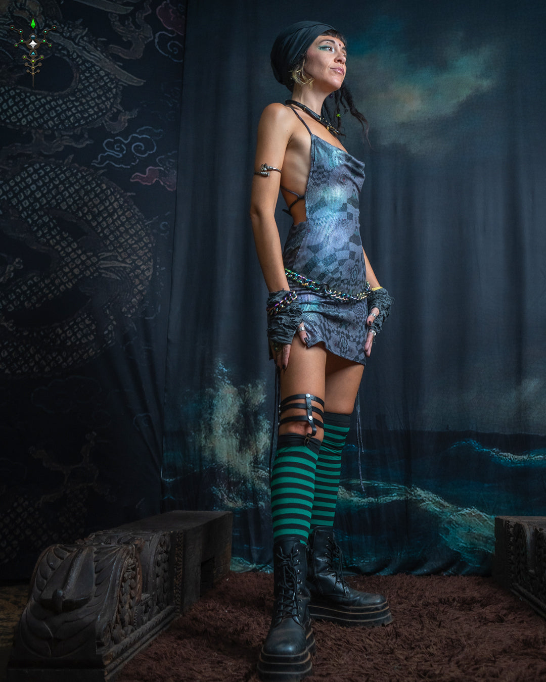 Mini BOMB DRESS / Holographic Dots Flatrib - MATZOKIO